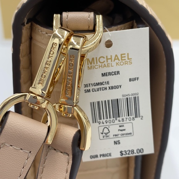 MICHAEL KORS MERCER SMALL CLUTCH XBODY BUFF - Picture 15 of 16